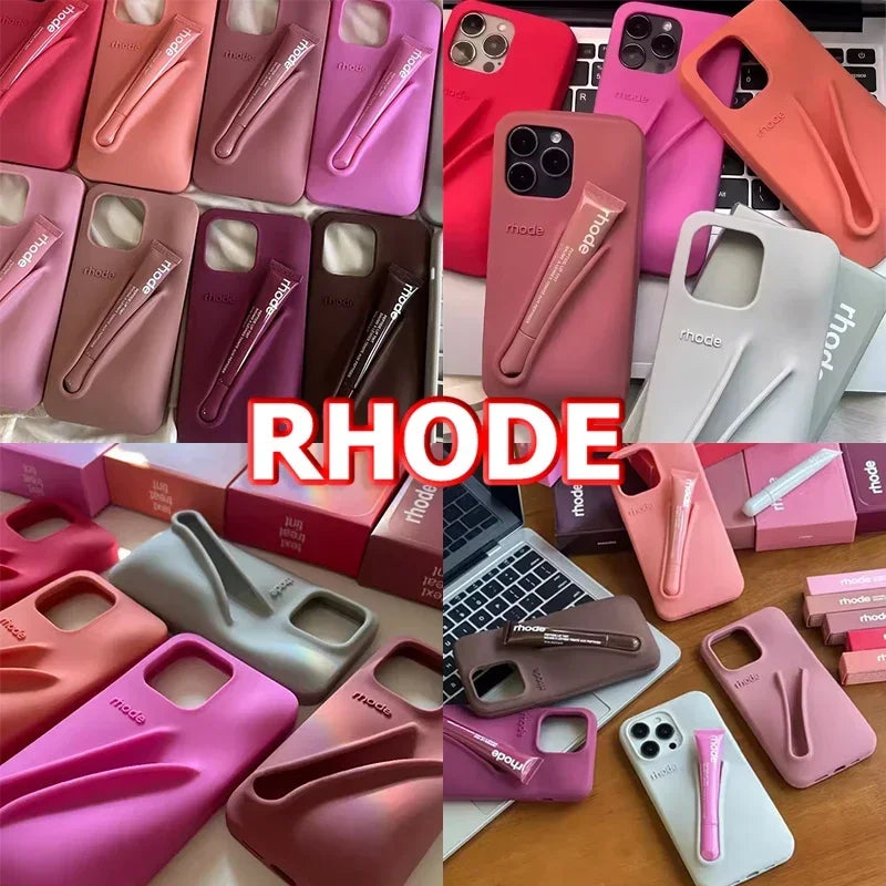 Autumn Ribbon Toast Raspberry Espresso Vanilla Lip Gloss Case For iPhone 16E 16 12 13 14 15 11 Pro Max Plus Phone Cover