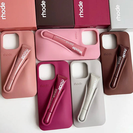 Autumn Ribbon Toast Raspberry Espresso Vanilla Lip Gloss Case For iPhone 16E 16 12 13 14 15 11 Pro Max Plus Phone Cover