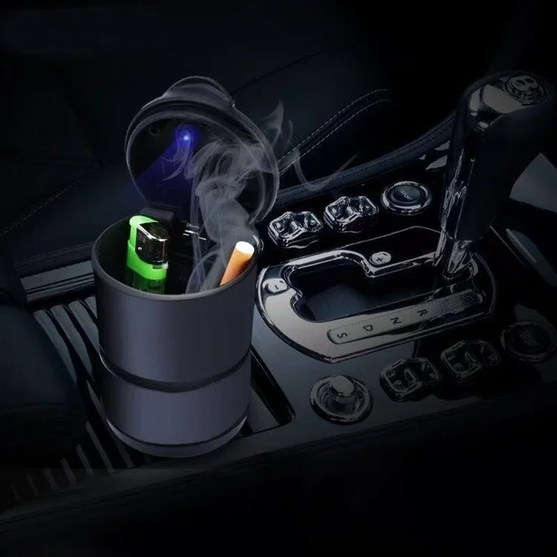 Portable Car LED Ashtray Universal Auto Ashtray Cigarette Ash Holders Cup Car Interior Decor Auto Accessories Interior 7x7x10CM