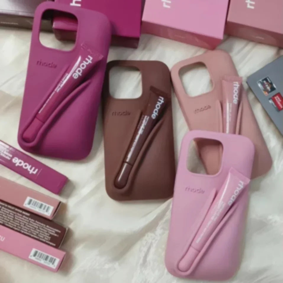 Autumn Ribbon Toast Raspberry Espresso Vanilla Lip Gloss Case For iPhone 16E 16 12 13 14 15 11 Pro Max Plus Phone Cover